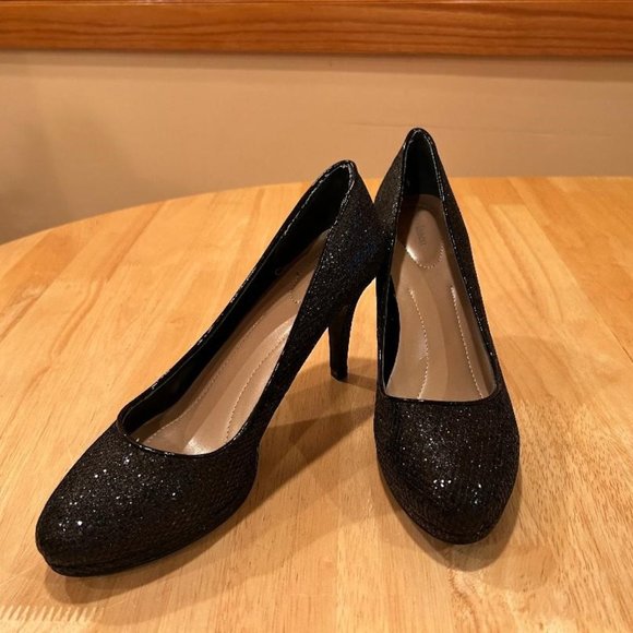 Style & Co Black Glittery High Heels (Size 10) - Picture 1 of 1